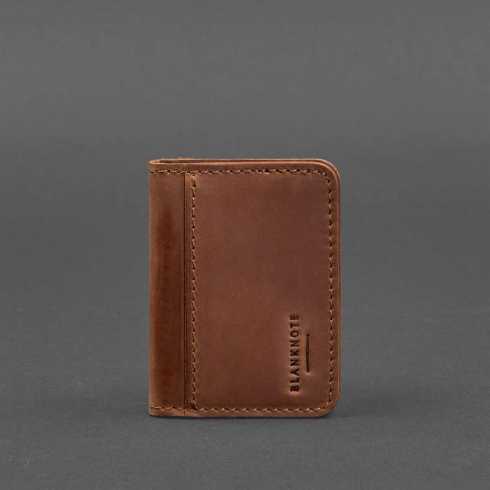 Шкіряна обкладинка для ID-паспорта та прав водія 4.1 світло-коричнева Crazy Horse з гербом