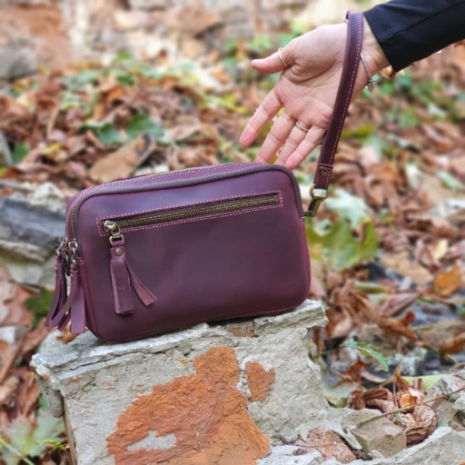 Сумка жіноча шкіряна BGS бордова BGS3095