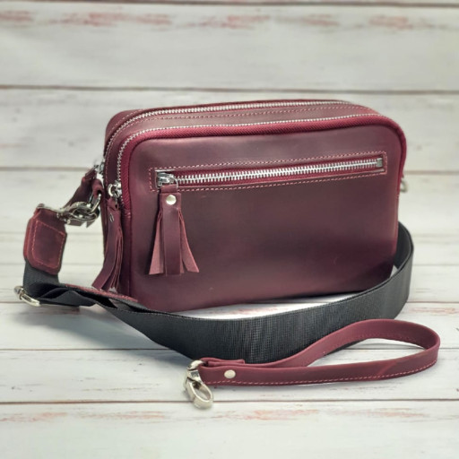 Сумка жіноча шкіряна BGS бордова BGS3095