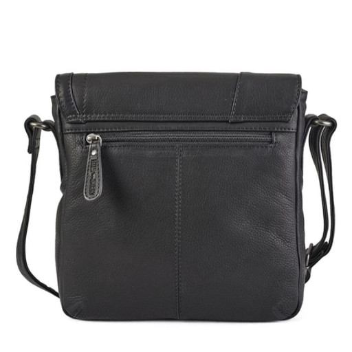 Чоловіча сумка Hill Burry HB3336A з косим клапаном чорна