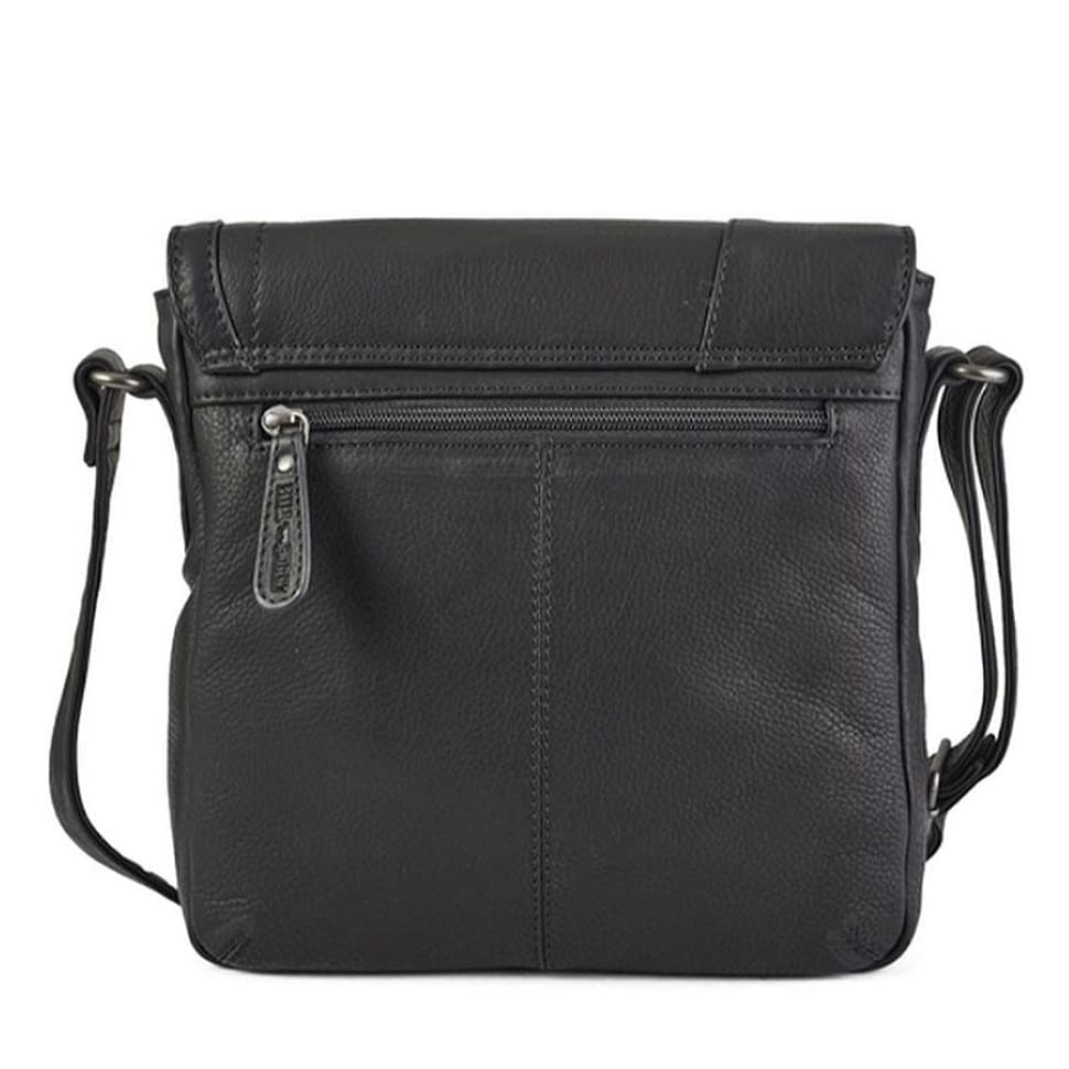 Чоловіча сумка Hill Burry HB3336A з косим клапаном чорна