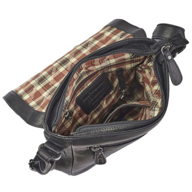 Чоловіча сумка Hill Burry HB3336A з косим клапаном чорна