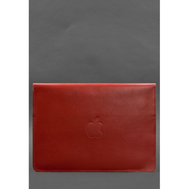 Кожаный чехол-конверт на магнитах для MacBook 15-16 дюйм Красный