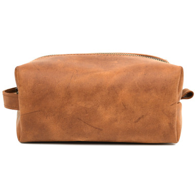 Leather vanity case TARWA RB-8032-4lx cognac, size M