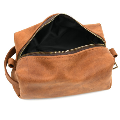 Leather vanity case TARWA RB-8032-4lx cognac, size M