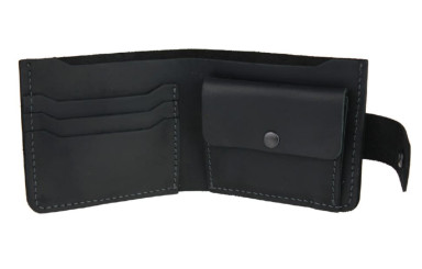 Mens small leather wallet SULLIVAN 9628(8) black