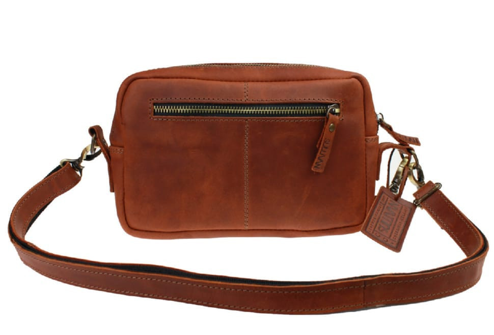 Women's leather small clutch bag SULLIVAN sg46 (26) light brown