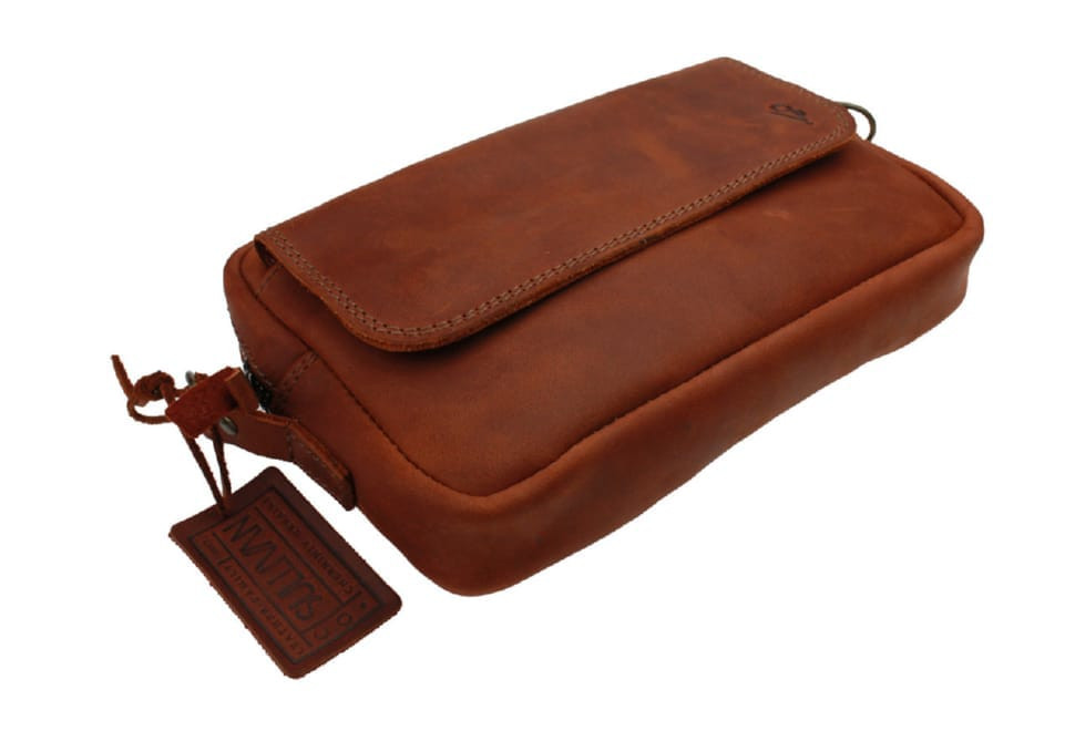 Women's leather small clutch bag SULLIVAN sg46 (26) light brown