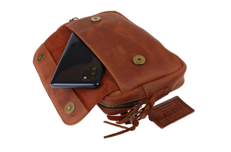 Women's leather small clutch bag SULLIVAN sg46 (26) light brown