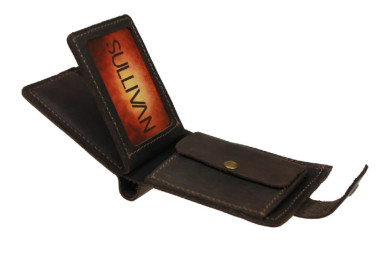 Men's small leather wallet SULLIVAN kmg26(10) brown