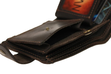 Men's small leather wallet SULLIVAN kmg26(10) brown