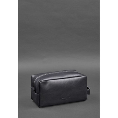 Leather cosmetic bag 6.0 navy blue