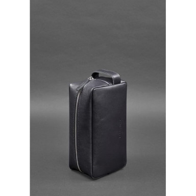 Leather cosmetic bag 6.0 navy blue