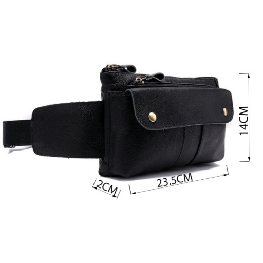 Бананка шкіряна Vintage 14809 Чорна