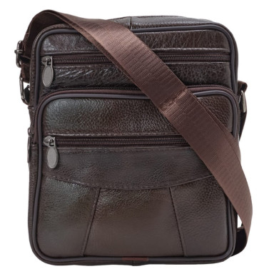 Чоловіча шкіряна сумка через плече BUFFALO BAGS M6106C коричнева