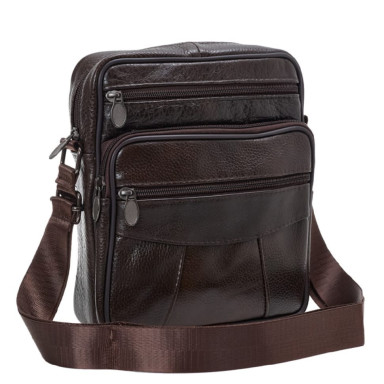 Чоловіча шкіряна сумка через плече BUFFALO BAGS M6106C коричнева