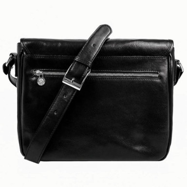 Leather Messenger Bag – Time Resistance The Stranger 1173401 - Black 