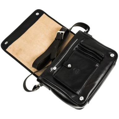 Leather Messenger Bag – Time Resistance The Stranger 1173401 - Black 