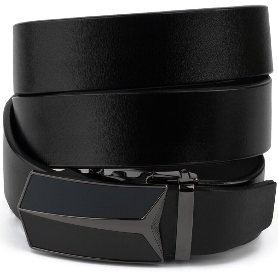 Чоловічий ремень з автоматичною пряжкою Vintage 20282 Чорний