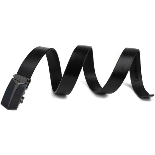 Чоловічий ремень з автоматичною пряжкою Vintage 20282 Чорний