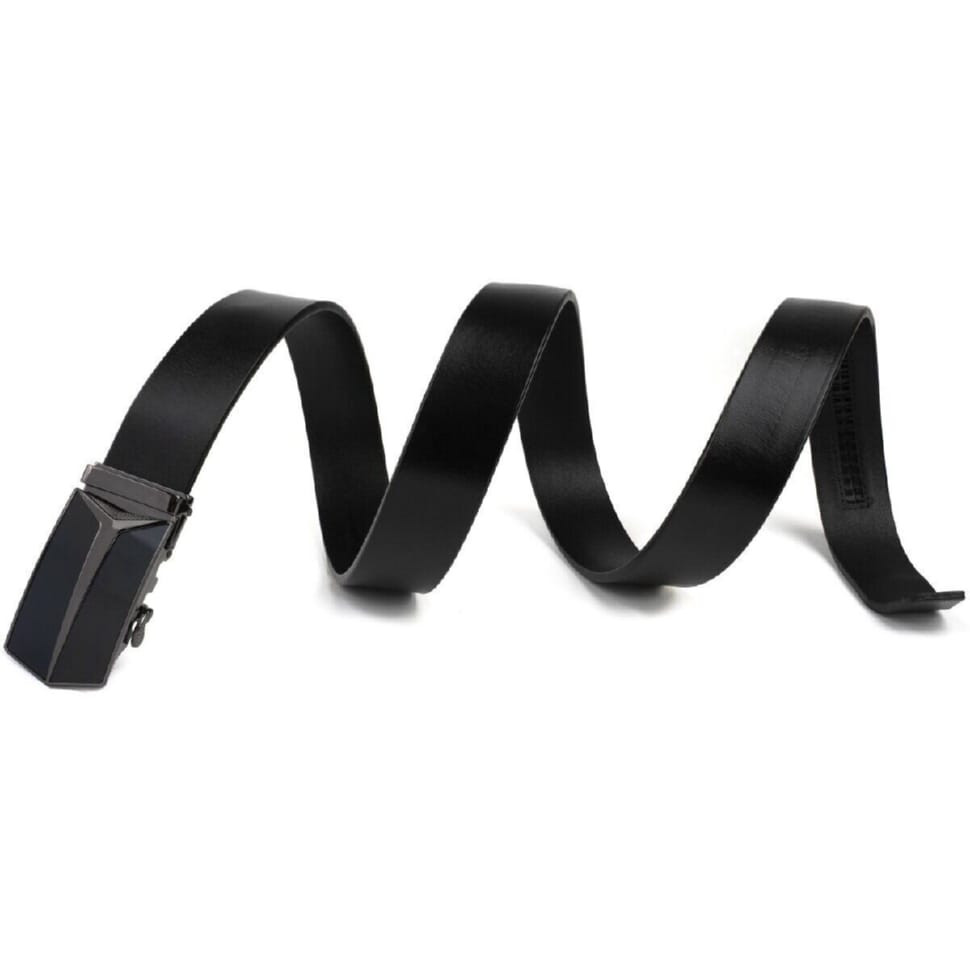 Чоловічий ремень з автоматичною пряжкою Vintage 20282 Чорний