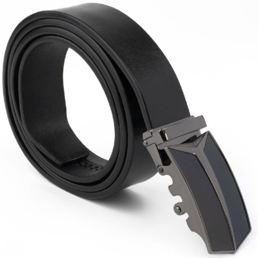 Чоловічий ремень з автоматичною пряжкою Vintage 20282 Чорний