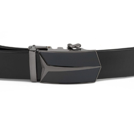 Чоловічий ремень з автоматичною пряжкою Vintage 20282 Чорний