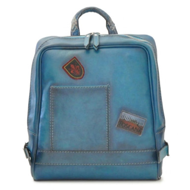 Pratesi BBL102 - Firenze Laptop Backpack in cow leather B102 Bruce Blue