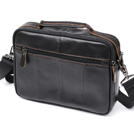 Шкіряна чоловіча сумка Vintage 20469 Чорний