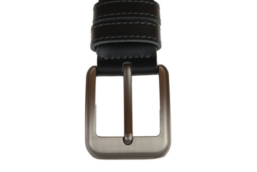 Ремінь чоловічий шкіряний джинсовий подвійна строчка SULLIVAN 112-53 (8) 115-150 см чорний