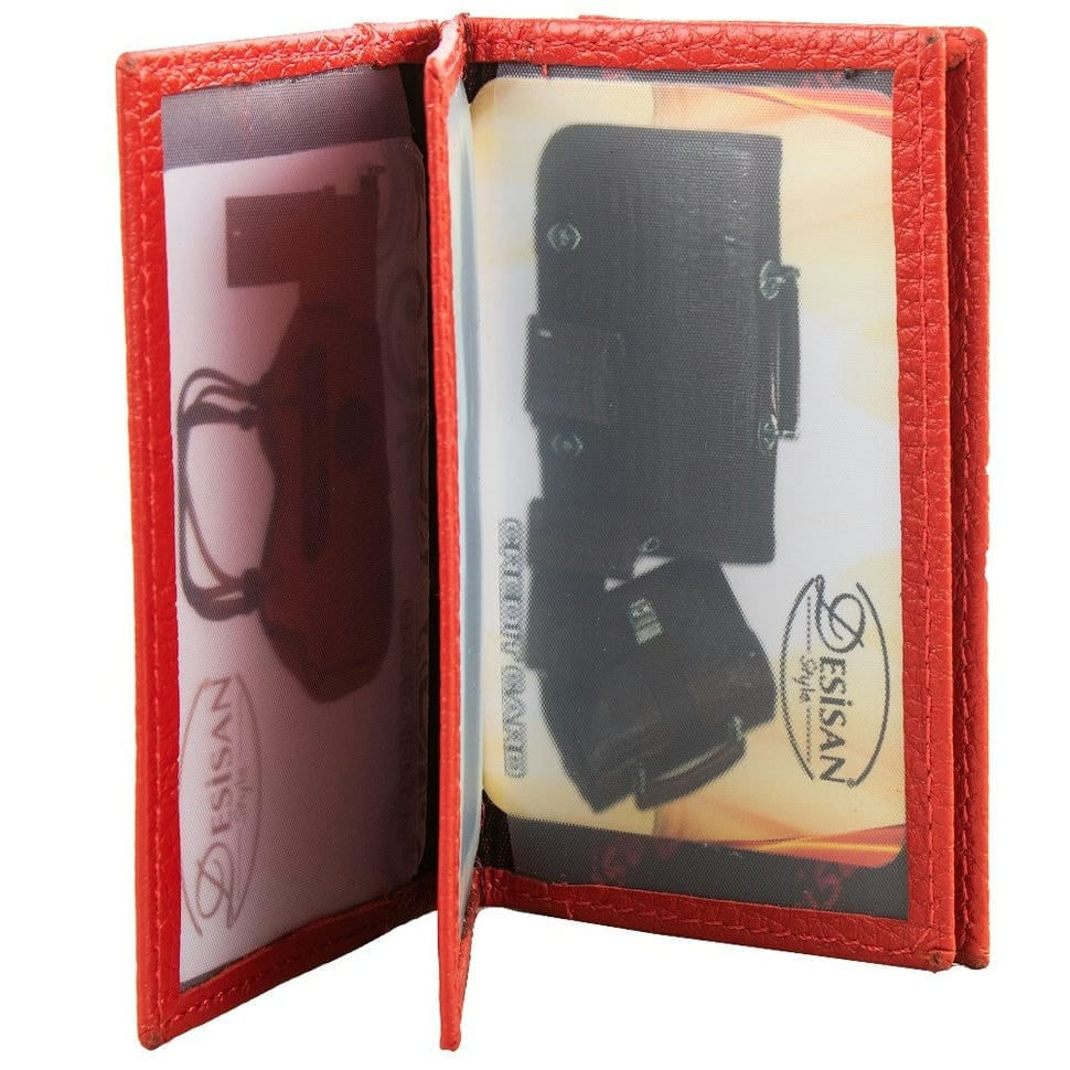 Обкладинка авто+кредитниця шкіряна Desisan 905-4 червоний флотар