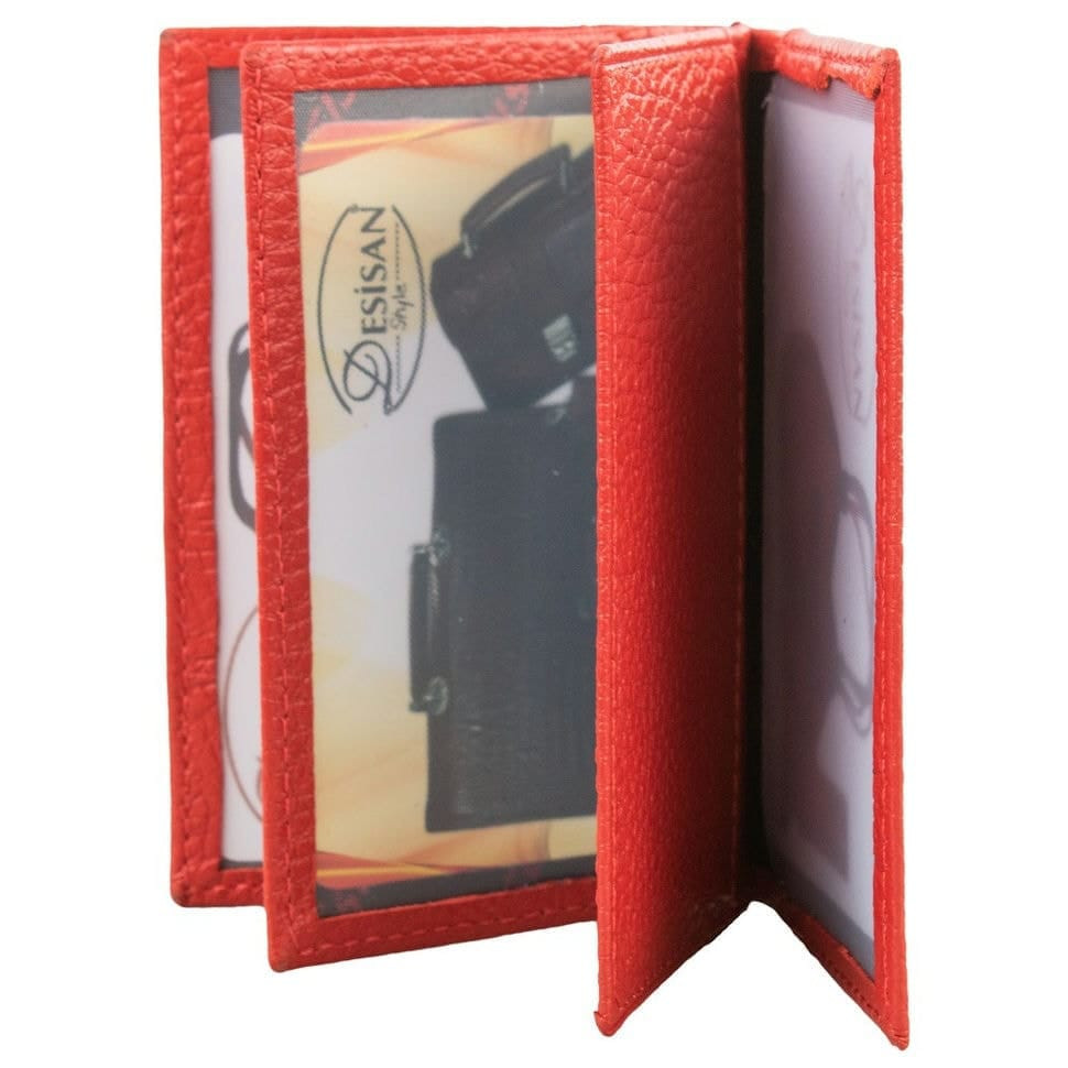 Обкладинка авто+кредитниця шкіряна Desisan 905-4 червоний флотар