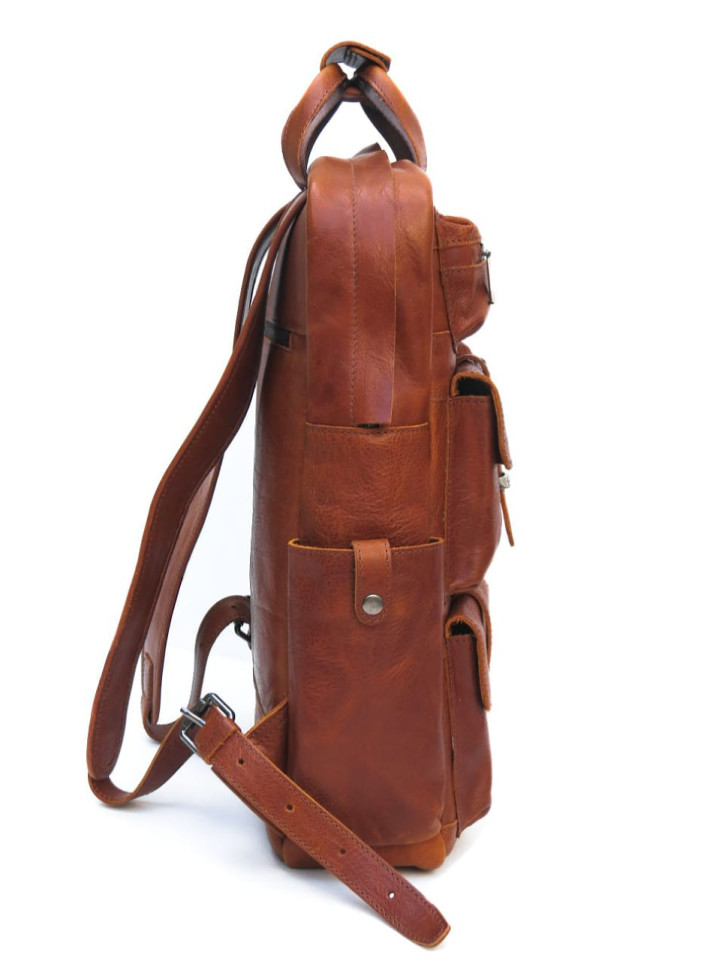 Брутальний чоловічий рюкзак рудого кольору Newery N3081GK