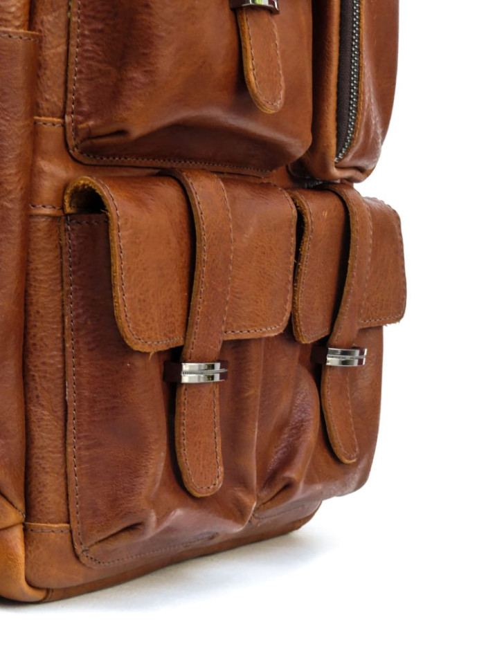 Брутальний чоловічий рюкзак рудого кольору Newery N3081GK