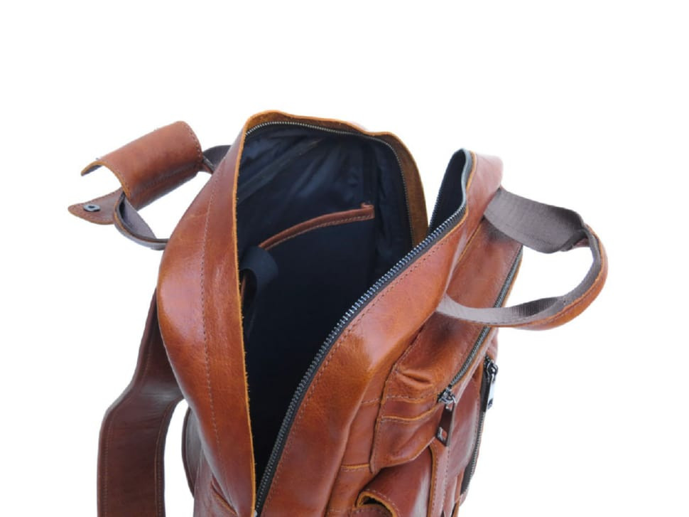 Брутальний чоловічий рюкзак рудого кольору Newery N3081GK