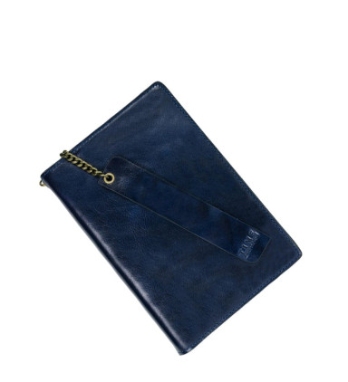 Womens Leather Journal with Refillable A5 Notepad - The Diary of a Nobody - Blue color -  Time Resistance 5207901W