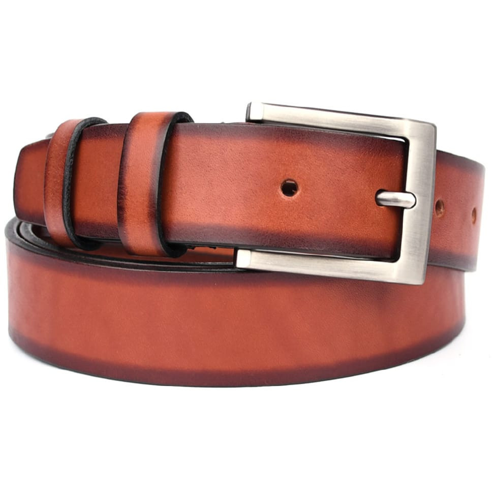 Ремінь шкіряний коричневий 35мм з градієнтом чоловічий "Оксфорд" Limary sk350211