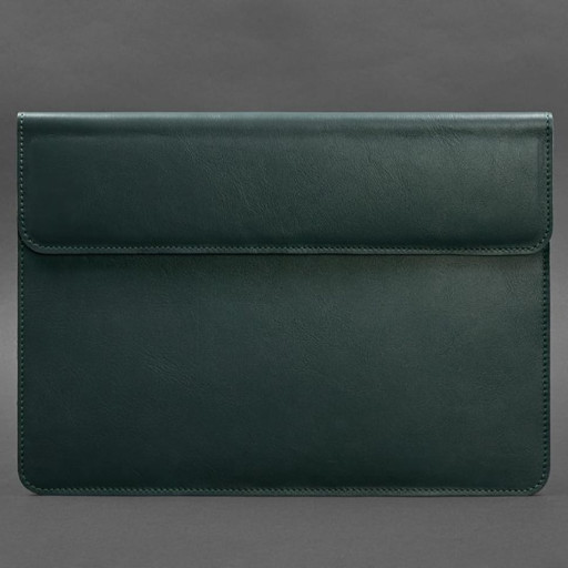 Кожаный чехол-конверт на магнитах для MacBook Pro 16" Зеленый