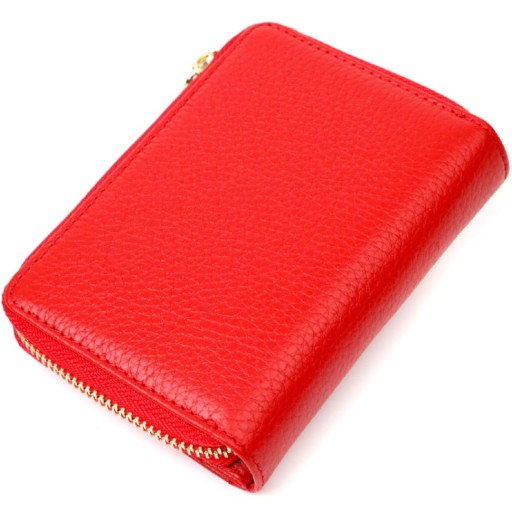 Яскравий жіночий гаманець із місткою монетницею на блискавці з натуральної шкіри Tony Bellucci 22013 Червоний