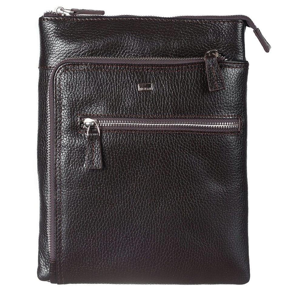 Барсетка кистьова шкіряна DESISAN 1459-9 коричневий гладкий