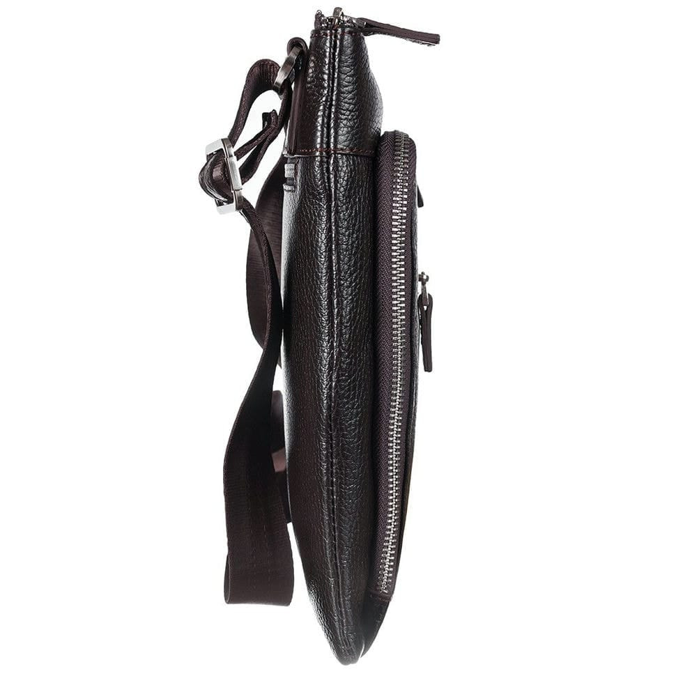 Барсетка кистьова шкіряна DESISAN 1459-9 коричневий гладкий