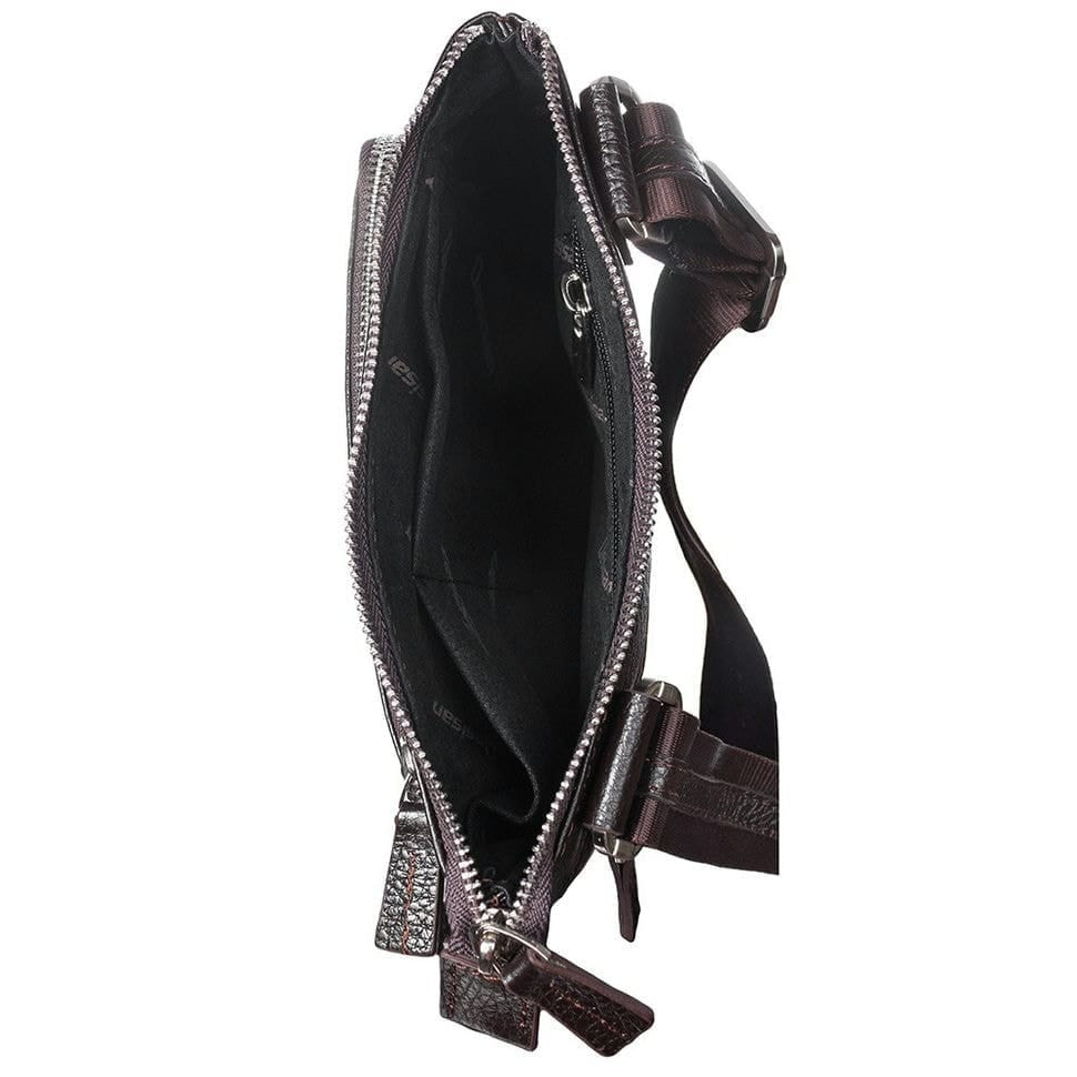 Барсетка кистьова шкіряна DESISAN 1459-9 коричневий гладкий