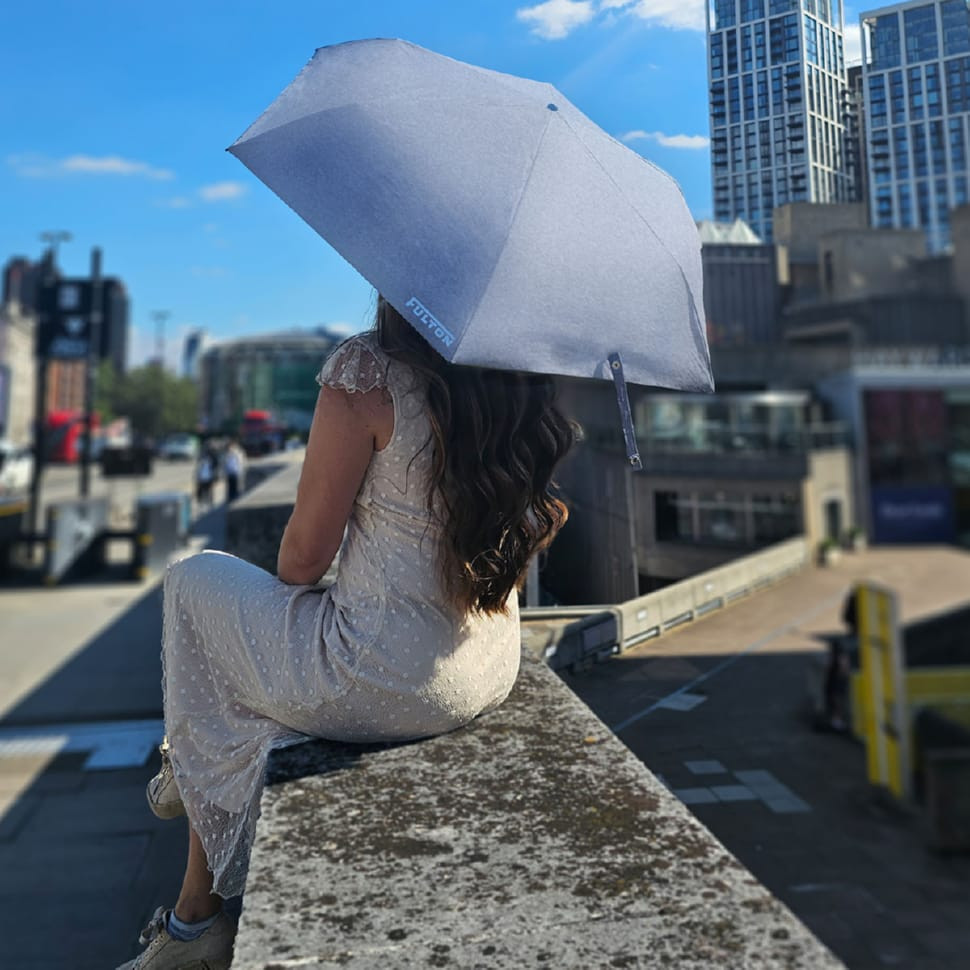 Жіноча парасолька Fulton L924-040065 Parasoleil-2 UV Blue Chambray (Синій)