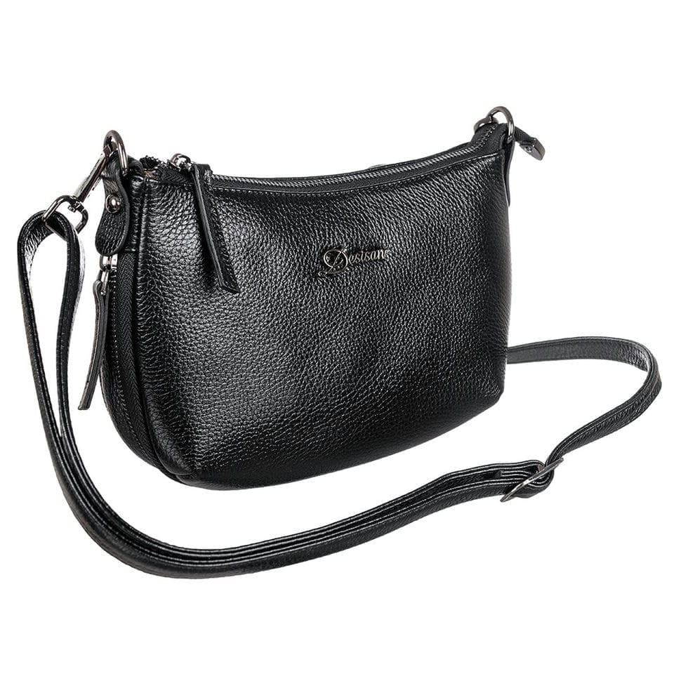 Сумка жіноча шкіряна Desisan 3044-011 чорний флотар