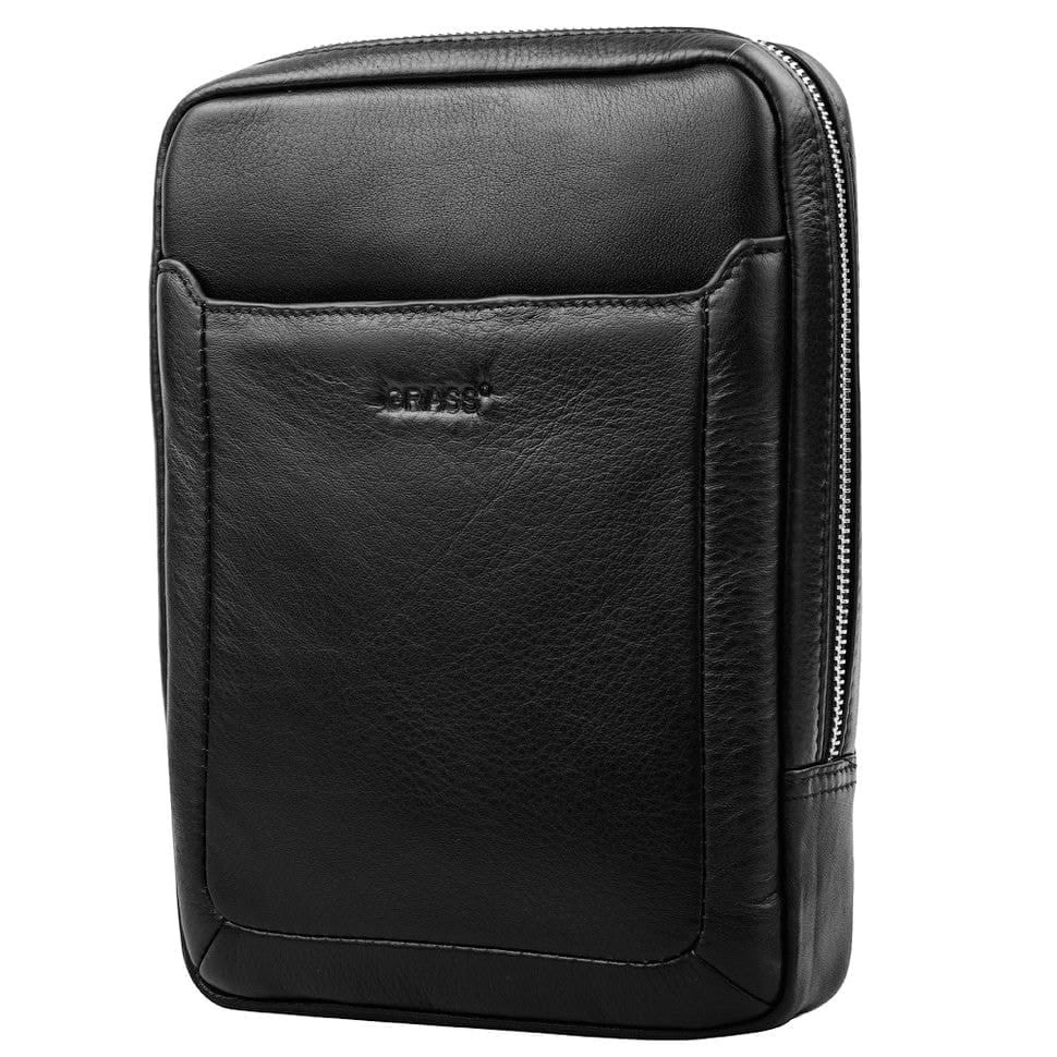 Барсетка м'яка шкіряна GRASS 89210-2 чорний гладкий