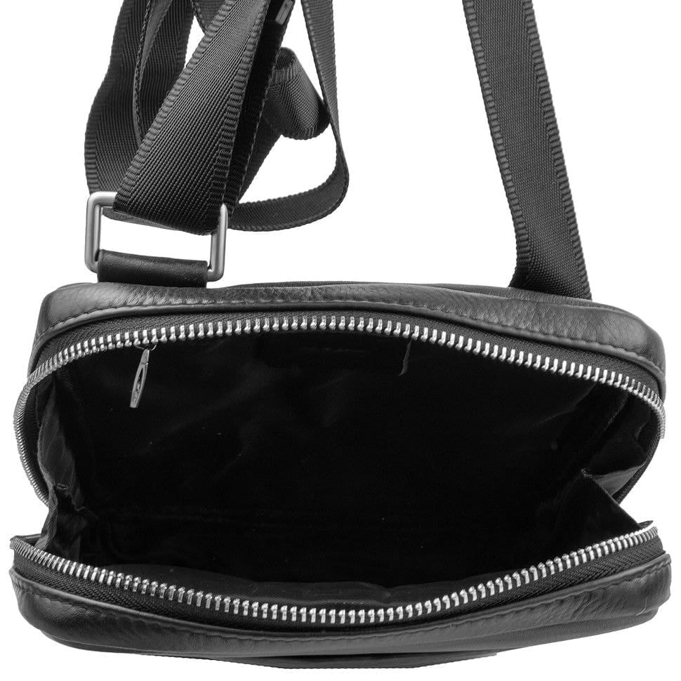 Барсетка м'яка шкіряна GRASS 89210-2 чорний гладкий