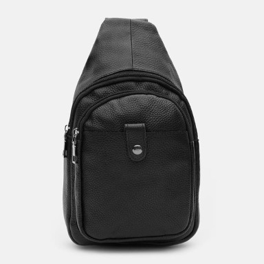 Men's leather backpack Keizer K1084bl-black