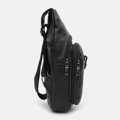 Men's leather backpack Keizer K1084bl-black