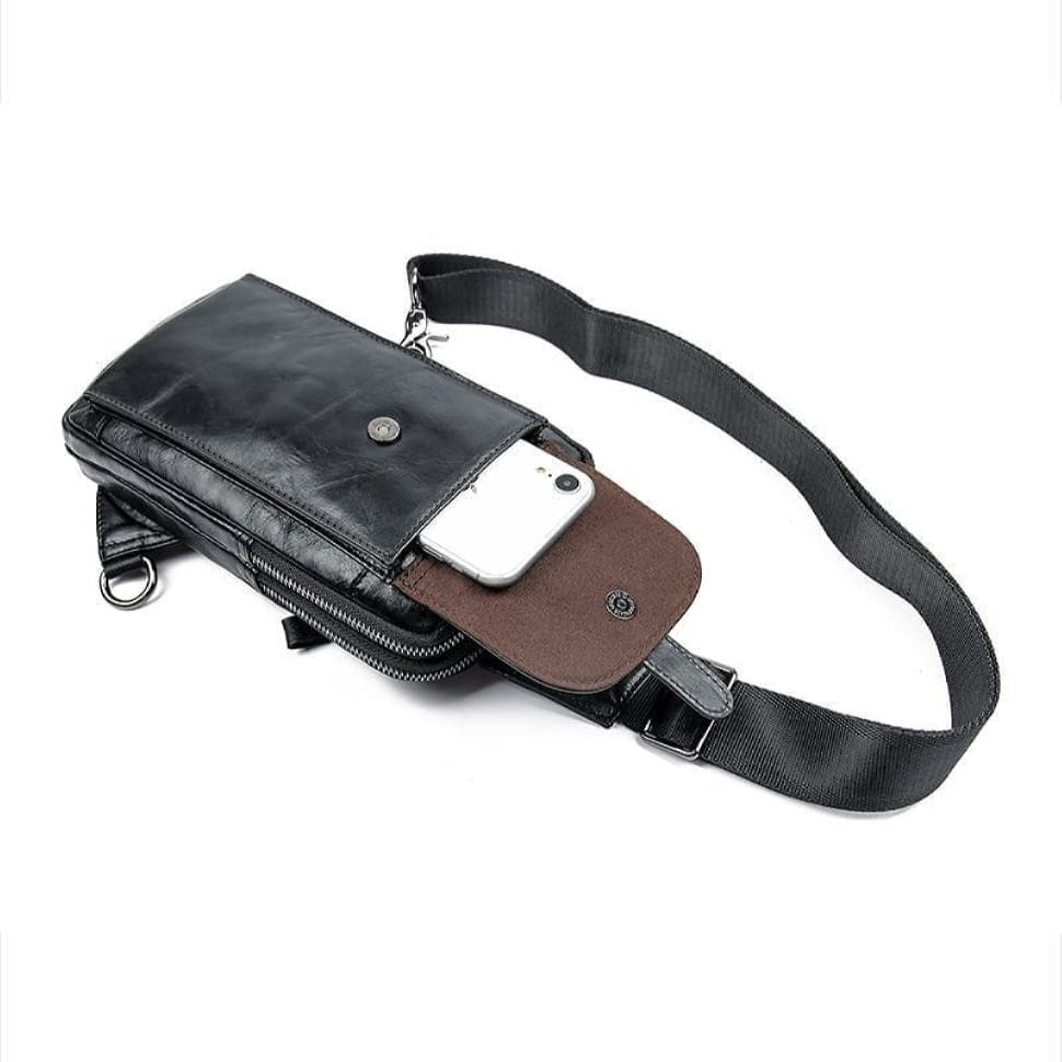Компактна шкіряна сумка JD4017A для чоловіків на одній шлеї