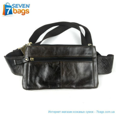 Calfskin belt bag, black minimalism